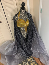 Load image into Gallery viewer, “Assuit Treat” 6mm 3 yard hand-painted silk bellydance veil