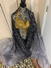 Load image into Gallery viewer, “Assuit Treat” 6mm 3 yard hand-painted silk bellydance veil
